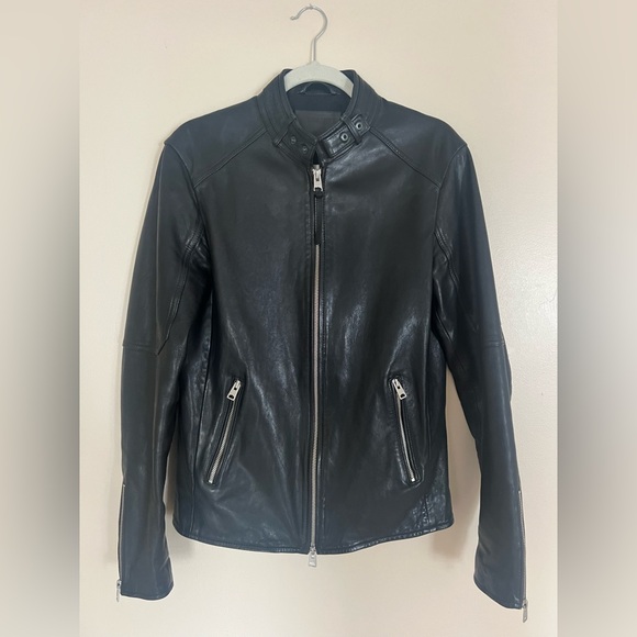 AllSaints CORA JACKET - Giacca di pelle - mcway blue/blu scuro - Zalando